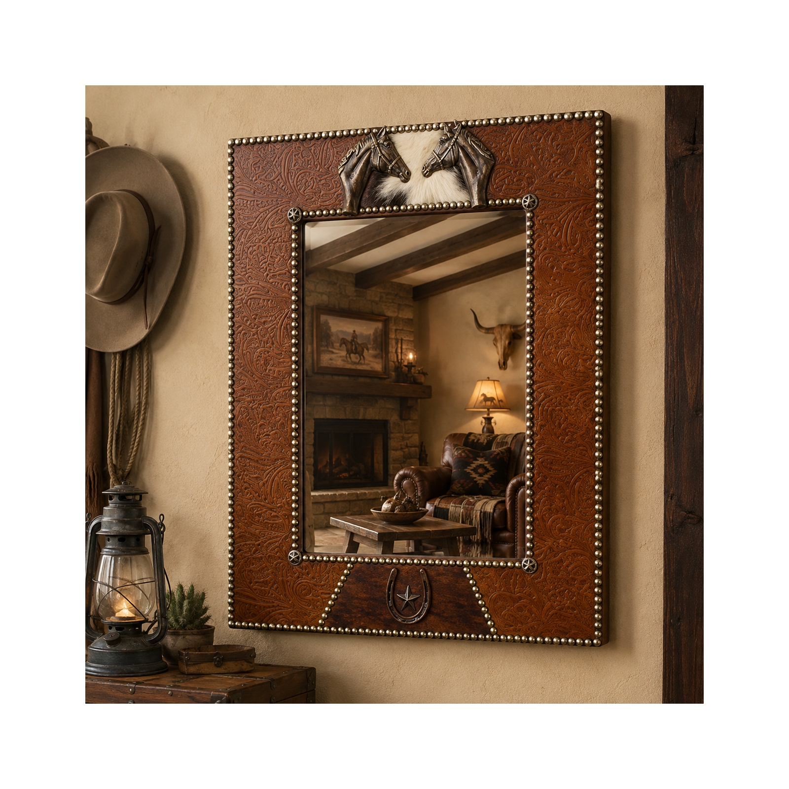  Western Cowhide Horse Head Picture Frame